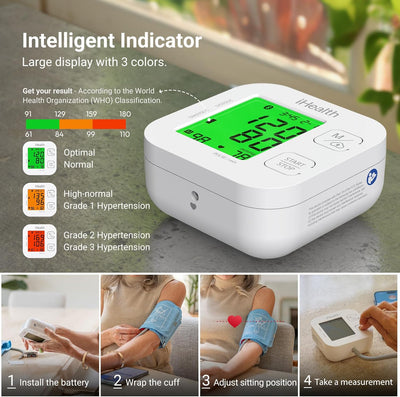 Track Smart Upper Arm Blood Pressure Monitor with Wide Range Cuff That fits Standard to Large Adult Arms